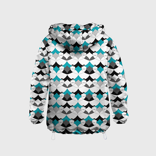 Детская ветровка Разноцветный черный голубой с белым геометрический / 3D-Белый – фото 2