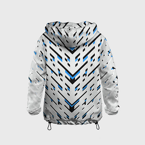 Детская ветровка Black and blue stripes on a white background / 3D-Черный – фото 2