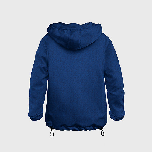 Детская ветровка Классический синий однотонный текстурированный / 3D-Черный – фото 2