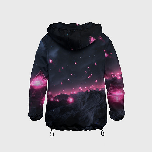 Детская ветровка Яркие пирамидки в космосе / 3D-Черный – фото 2
