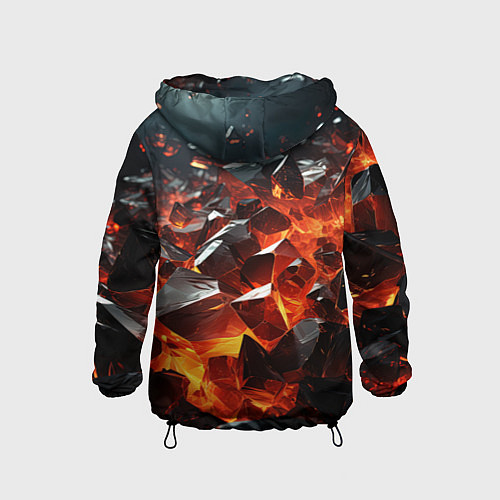 Детская ветровка Взрыв камней в красном неоне / 3D-Черный – фото 2