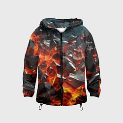 Детская ветровка Взрыв камней в красном неоне