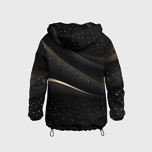 Детская ветровка Золотой герб России на черно-золотой текстуре / 3D-Черный – фото 2