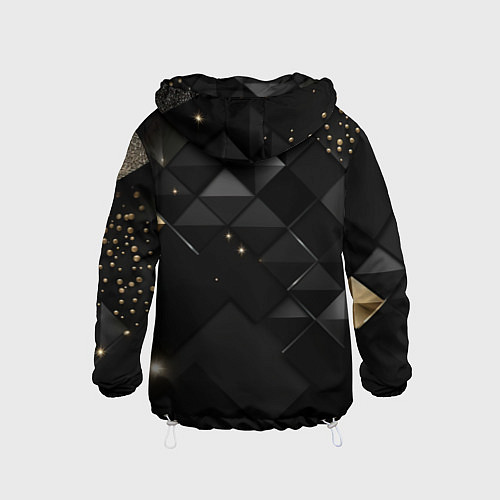 Детская ветровка Золотой герб России на черно-золотой текстуре / 3D-Белый – фото 2