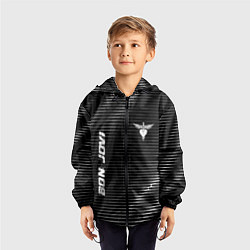 Ветровка с капюшоном детская Bon Jovi metal rock lines, цвет: 3D-черный — фото 2