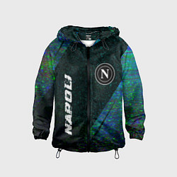 Ветровка с капюшоном детская Napoli glitch blue, цвет: 3D-черный