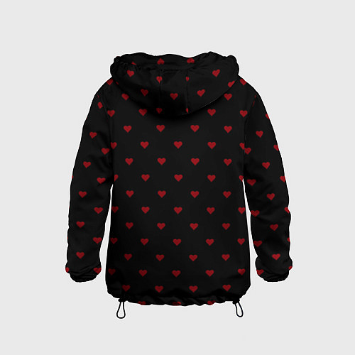 Детская ветровка Чёрный в красные маленькие сердечки / 3D-Черный – фото 2