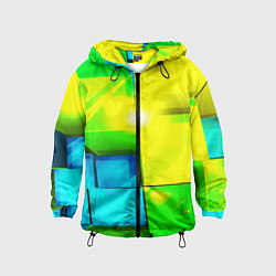 Детская ветровка Зелёные кубы разломы