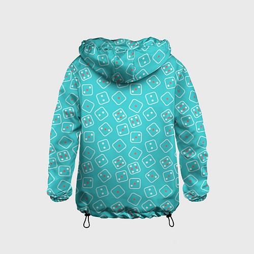 Детская ветровка Паттерн с игральными костями на ярком голубом фоне / 3D-Черный – фото 2