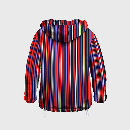 Детская ветровка Красно-фиолетовый яркие полосы / 3D-Белый – фото 2