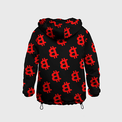 Детская ветровка Bitcoin red logo money / 3D-Черный – фото 2