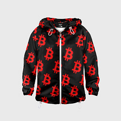 Детская ветровка Bitcoin red logo money