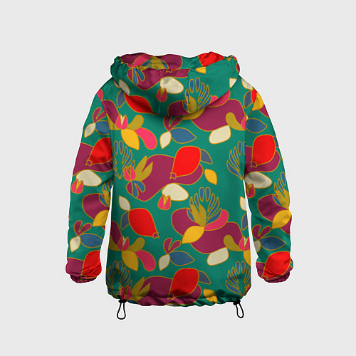 Детская ветровка Ягодно-цветочная абстракция / 3D-Черный – фото 2