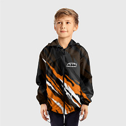 Ветровка с капюшоном детская KTM - Рваный гексагон, цвет: 3D-черный — фото 2