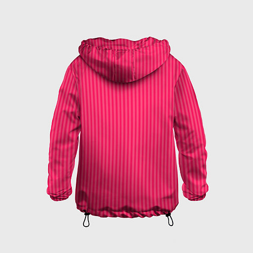 Детская ветровка Ярко-розовый однотонный в полоску / 3D-Черный – фото 2