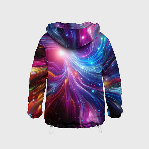 Детская ветровка Неоновая абстракция - нейросеть / 3D-Белый – фото 2