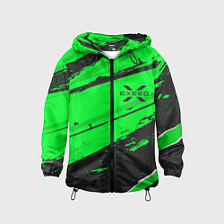 Ветровка с капюшоном детская Exeed sport green, цвет: 3D-черный