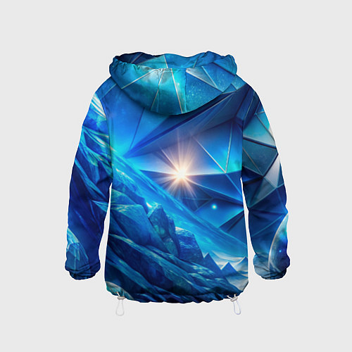 Детская ветровка Синяя объемная абстракция со вспышкой / 3D-Белый – фото 2