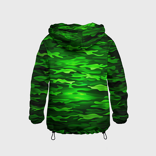 Детская ветровка Зелёные водоросли-камуфляж / 3D-Черный – фото 2