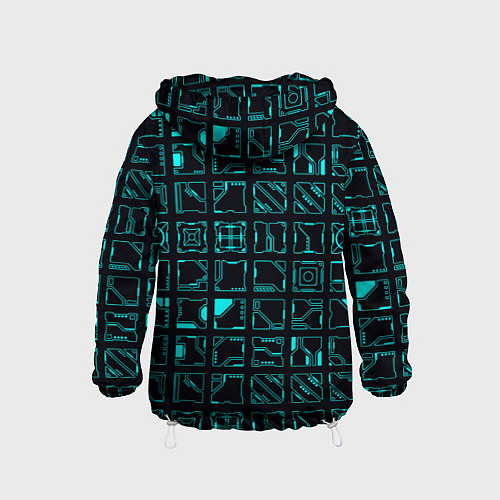 Детская ветровка Квадратные геометрические инженерные синие схемы п / 3D-Белый – фото 2