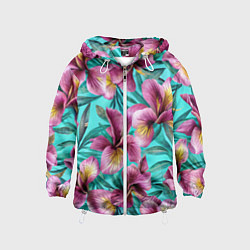 Детская ветровка Розовые ирисы лианы паттерн