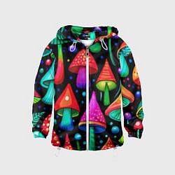 Детская ветровка Неоновые мухоморы в горошек