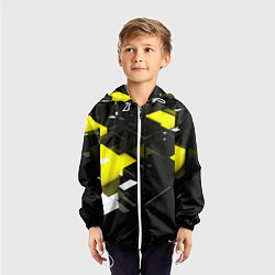 Ветровка с капюшоном детская Абстракция обман зрения, цвет: 3D-белый — фото 2