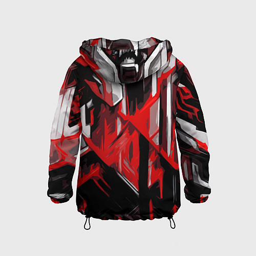 Детская ветровка Red and white abstraction on a black background / 3D-Черный – фото 2