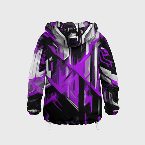 Детская ветровка White and purple abstraction on a black background / 3D-Белый – фото 2