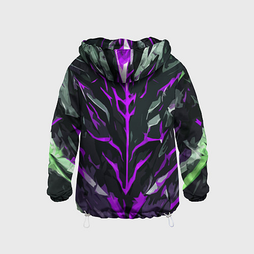 Детская ветровка Фиолетовые адские полосы на чёрном фоне / 3D-Белый – фото 2