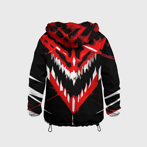 Детская ветровка Красно-белая пасть на чёрном фоне / 3D-Черный – фото 2