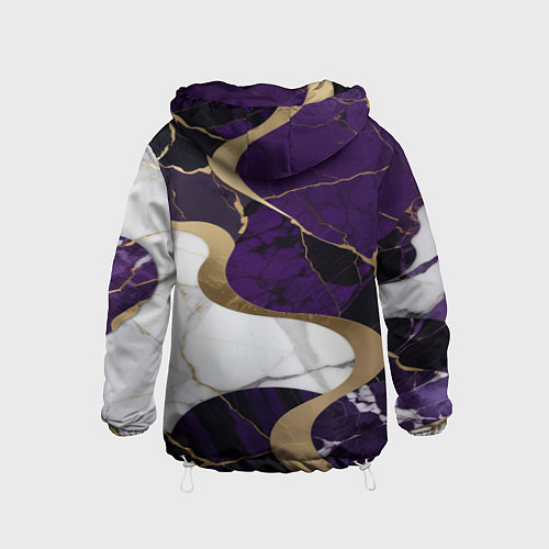 Детская ветровка Фиолетовый с белым и золотым / 3D-Белый – фото 2