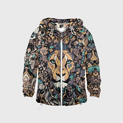 Детская ветровка Лев с узорами и цветами
