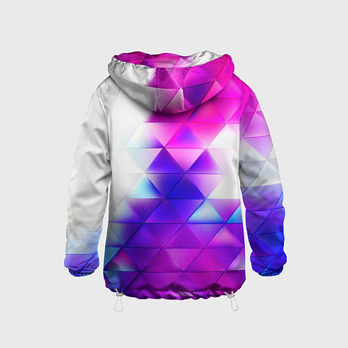 Детская ветровка Неоновые треугольники абстракция / 3D-Белый – фото 2