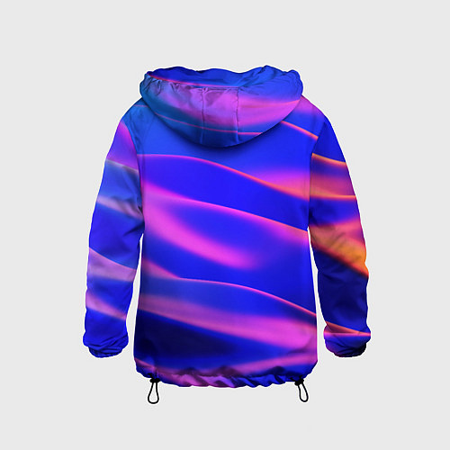Детская ветровка Неоновые волны градиент / 3D-Черный – фото 2