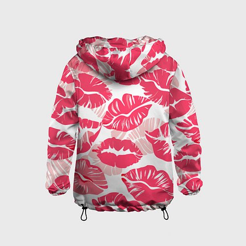Детская ветровка Романтический отпечаток помады игривый макияж / 3D-Черный – фото 2