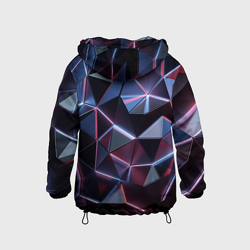 Детская ветровка Неоновые геометрические плиты / 3D-Черный – фото 2