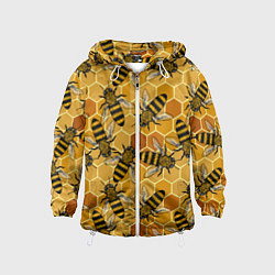 Детская ветровка Пчелы на сотах паттерн