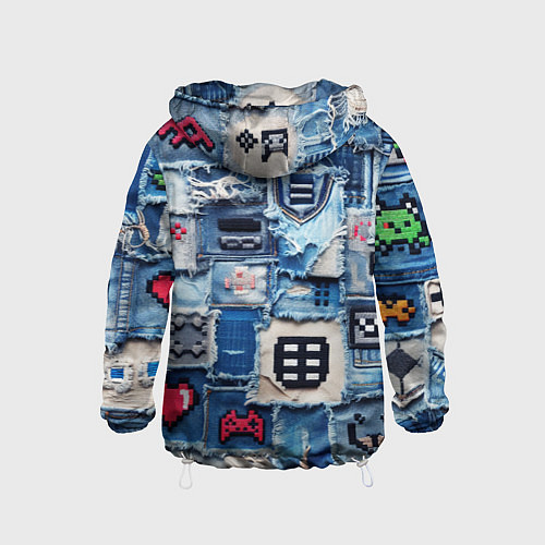 Детская ветровка Геймерские знаки на пэчворк / 3D-Белый – фото 2