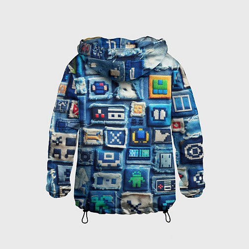Детская ветровка Пэчворк с геймерскими знаками / 3D-Черный – фото 2
