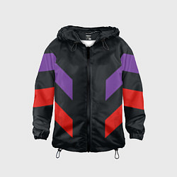 Ветровка с капюшоном детская Ретро текстура 90-х спортивная, цвет: 3D-черный