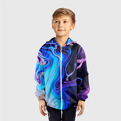 Ветровка с капюшоном детская Abrupt neon colors, цвет: 3D-белый — фото 2