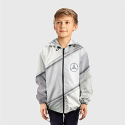 Ветровка с капюшоном детская Mercedes benz metalic collection, цвет: 3D-черный — фото 2