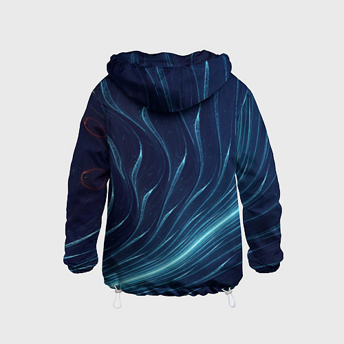 Детская ветровка Линии абстрактные неоновые / 3D-Белый – фото 2