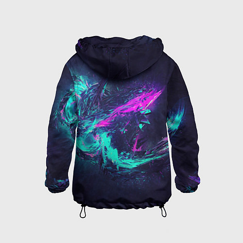 Детская ветровка Неоновые краски абстракция / 3D-Черный – фото 2