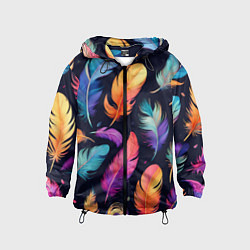 Детская ветровка Разноцветные переливающиеся перья