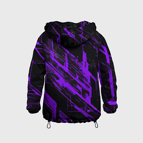 Детская ветровка Purple stripes on a black background / 3D-Черный – фото 2