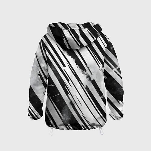 Детская ветровка Платиновые и черные полосы / 3D-Белый – фото 2
