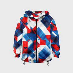 Детская ветровка Сине бело красная абстракция
