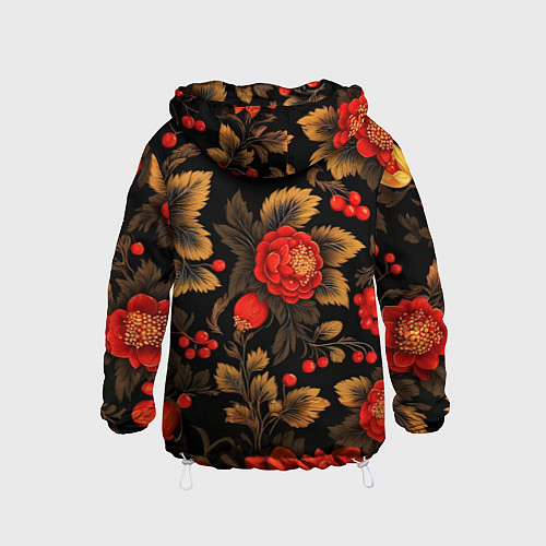 Детская ветровка Русская хохлома, цветы, паттерн / 3D-Белый – фото 2